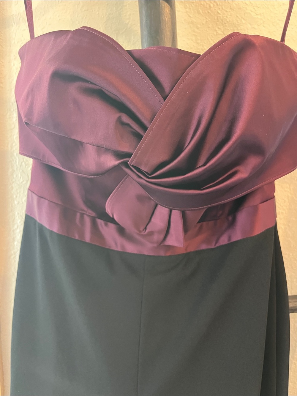 White House Black Market Strapless Purple Bow Bodice Wide-Leg Jumpsuit - Picture 2 of 5